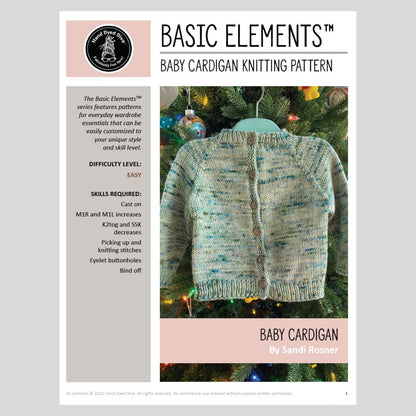 Basic Elements™ Baby Cardigan Knitting Pattern-Hand Dyed Diva-Cheers To Ewe!