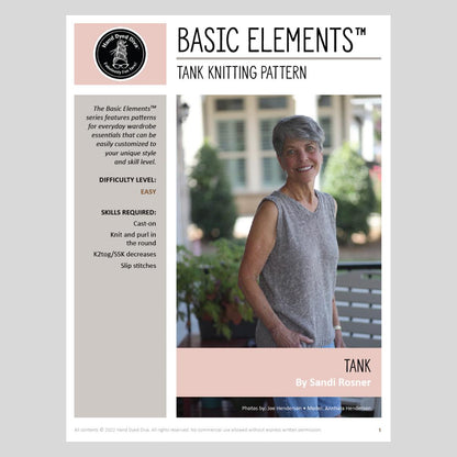 Basic Elements™ Tank Knitting Pattern-Hand Dyed Diva-Cheers To Ewe!